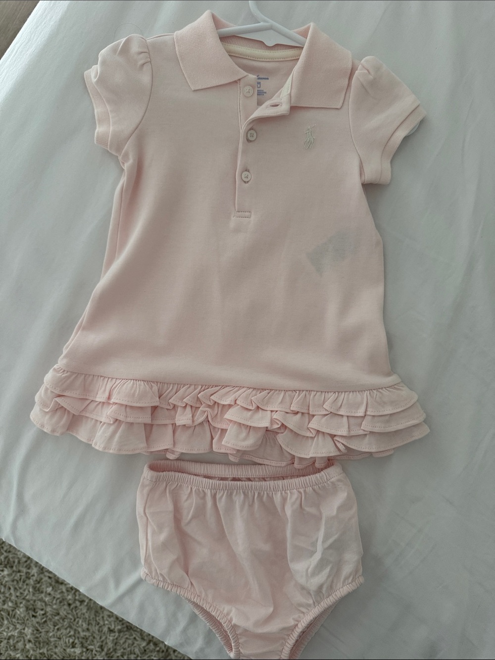 Ralph Lauren Light Pink Ruffle Polo Dress with Bloomers